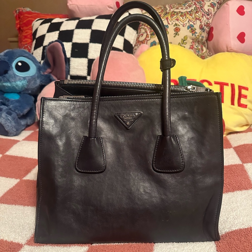 Navy blue Prada handbag